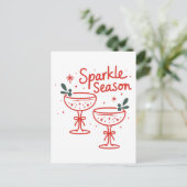 Christmas Cocktails Sparkle Season Briefkaart (Staand voorkant)