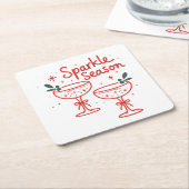 Christmas Cocktails Sparkle Season  Kartonnen Onderzetters (Schuin)