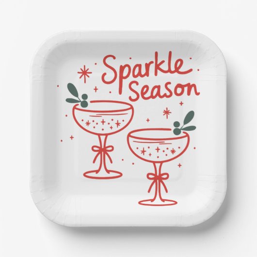 Christmas Cocktails Sparkle Season  Papieren Bordje (Voorkant)