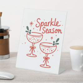Christmas Cocktails Sparkle Season  Reclamebord Met Voetstuk