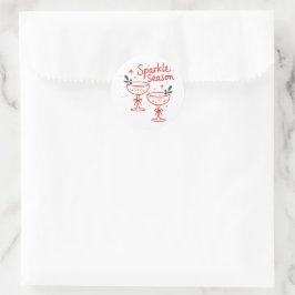 Christmas Cocktails Sparkle Season  Ronde Sticker