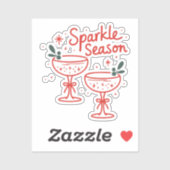 Christmas Cocktails Sparkle Season  Sticker (Vel)