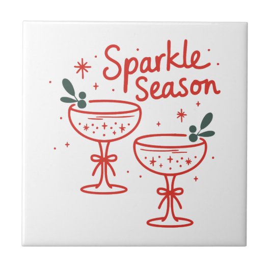 Christmas Cocktails Sparkle Season  Tegeltje (Voorkant)