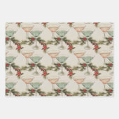 Christmas Cocktails Wrapping Paper Flat Sheet Set (Voorkant 2)