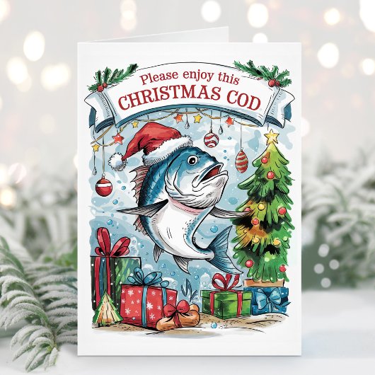 Christmas Cod Funny Vist kerst Kaart