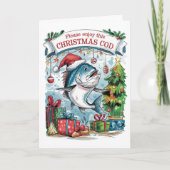 Christmas Cod Funny Vist kerst Kaart (Voorkant)