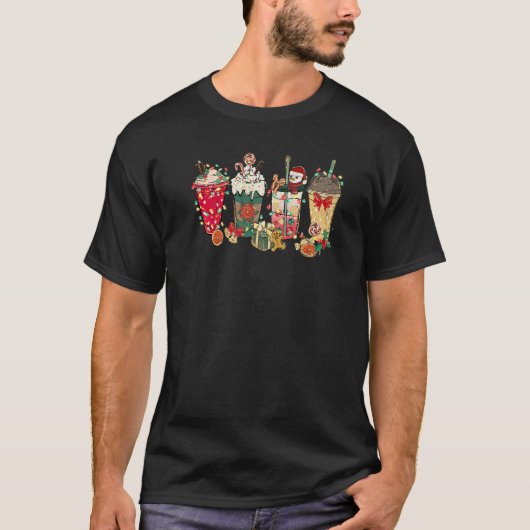 Christmas Coffee Latte Spice Matching Family Pjs P T-shirt (Voorkant)