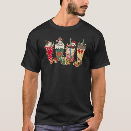 Christmas Coffee Latte Spice Matching Family Pjs P T-shirt (Voorkant)