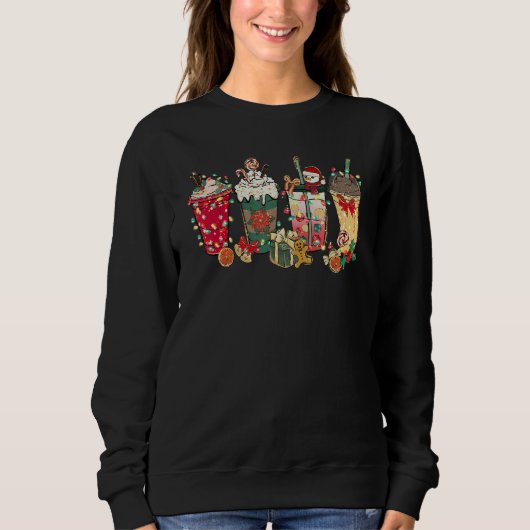 Christmas Coffee Latte Spice Matching Family Pjs P Trui (Voorkant)