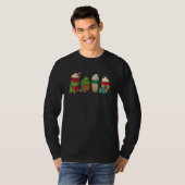 Christmas Coffee Peppermint Iced Latte Snowmen Swe T-shirt (Voorkant volledig)