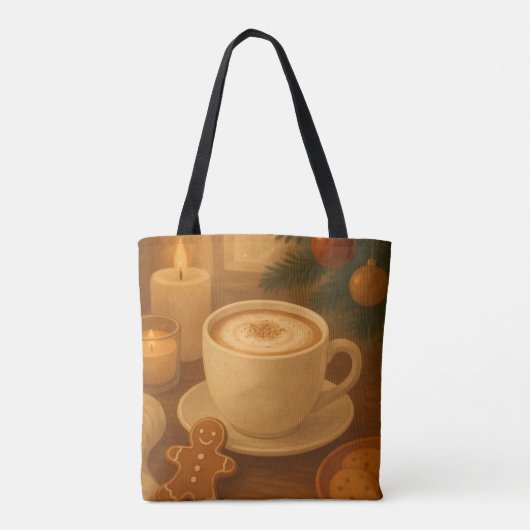 Christmas Coffee Vibes Tote Tote Bag (Achterkant)