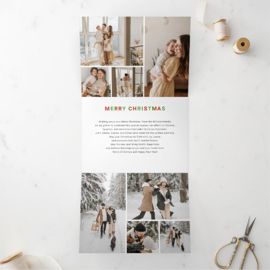 Christmas Collage 12 Foto Drieluik Wenskaart (Binnen)