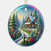 Christmas Collage Keramisch Ornament (Links)