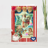 CHRISTMAS COLLAGE RETRO AFBEELDING vouwd Wenskaart Kaart (Voorkant)