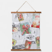 Christmas Collage Wood Topped Wall Tapestry Hangend Wandkleed (Voorkant)