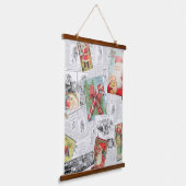 Christmas Collage Wood Topped Wall Tapestry Hangend Wandkleed (Gebogen)