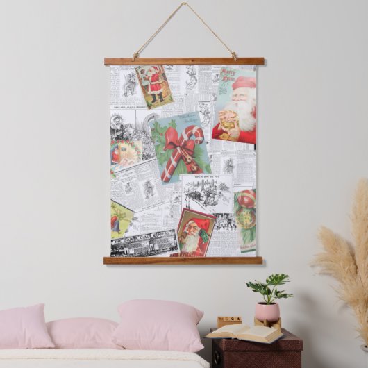 Christmas Collage Wood Topped Wall Tapestry Hangend Wandkleed (Slaapkamer)