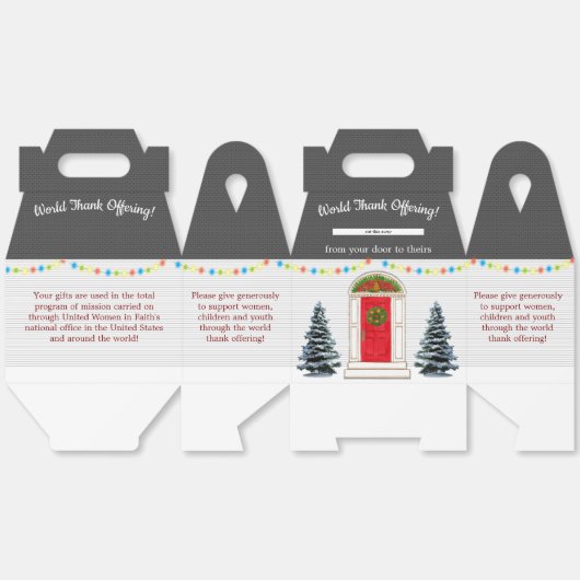 Christmas Collectie Box voor liefdadigheid of miss Bedankdoosjes (Ongevouwen)