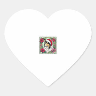Christmas Collie Dog Illustratie Yule Collies 5 Hart Sticker