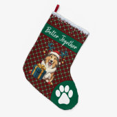 Christmas Collie Dog Reindeer Gift Graphic Grote Kerstsok (Voorkant (Hangend))