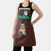 Christmas Collie Dog Reindeer Gift Graphic Schort (Insitu)
