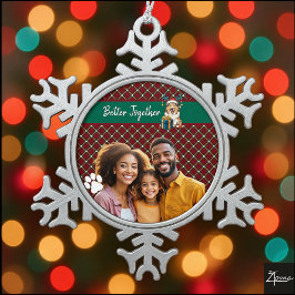 Christmas Collie Dog Reindeer Gift Graphic Tin Sneeuwvlok Ornament