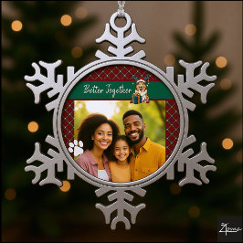 Christmas Collie Dog Reindeer Gift Graphic Tin Sneeuwvlok Ornament