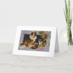  - Christmas Collie Dogs, Feestdagen Kaart