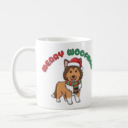 Christmas Collie Mug: Merry Woofmas Koffiemok (Links)