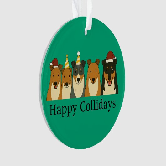 Christmas Collie Ornaments Ornament (voorkant)