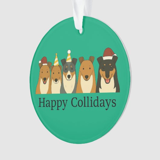 Christmas Collie Ornaments Ornament (voorkant)