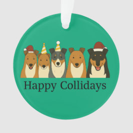 Christmas Collie Ornaments Ornament