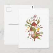 Christmas Colorful Deer Design Briefkaart (Voorkant / Achterkant)