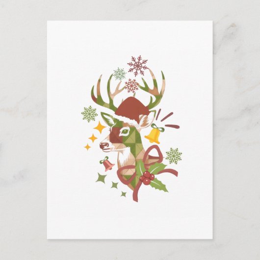 Christmas Colorful Deer Design Briefkaart (Voorkant)