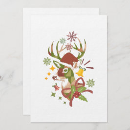 Christmas Colorful Deer Design Kaart