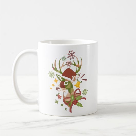 Christmas Colorful Deer Design Koffiemok (Links)