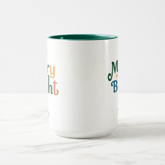Christmas Colorful merry and bright Personalized Mok (Midden)