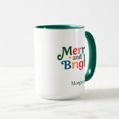 Christmas Colorful merry and bright Personalized Mok (Voorkant rechts)