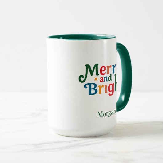 Christmas Colorful merry and bright Personalized Mok (Voorkant rechts)