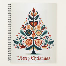 Christmas Colorful Tree Scandinavia Folk Art Planner