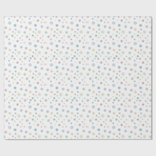 Christmas Colour Snowflakes Themed Packaging Xmas Cadeaupapier (Vlak)