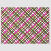 Christmas Colours Plaid Pink Green Tissuepapier (Voorkant)