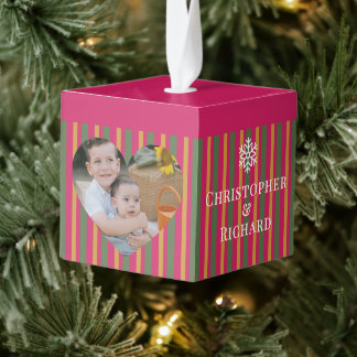 Christmas Colours Stripes Photo Grandchild Decoratie