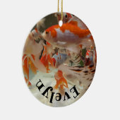 Christmas common and shubunkin goldfish keramisch ornament (Rechts)