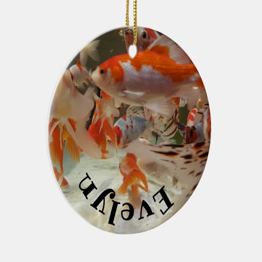 Christmas common and shubunkin goldfish keramisch ornament (Rechts)