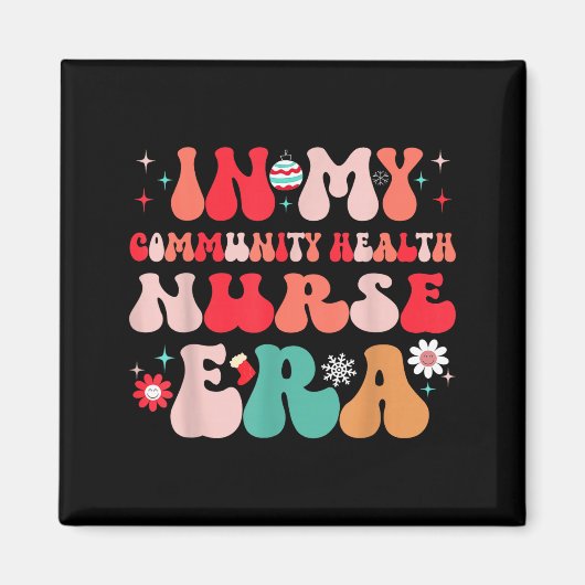 Christmas Community Health Nurse Present For Funny Magneet (Voorkant)