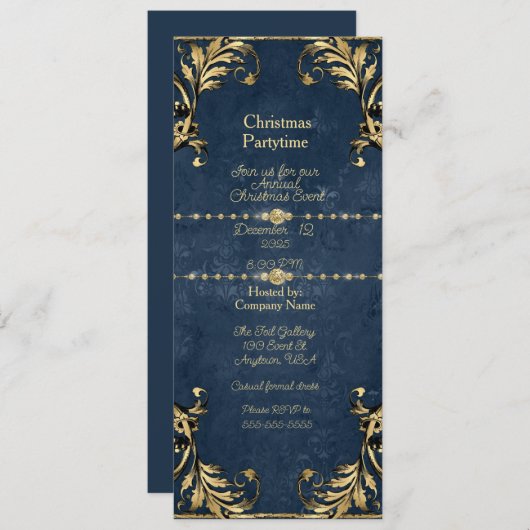 Christmas Company Partytime Invitation Kaart (Voorkant / Achterkant)
