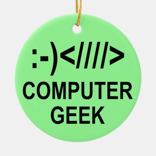 Christmas Computer Geek Keramisch Ornament (Voorkant)