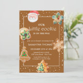 Christmas Cookie Baby shower Kaart (Staand voorkant)