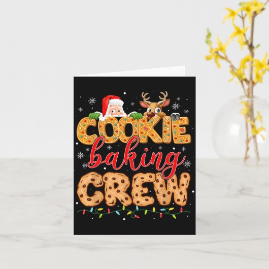 Christmas Cookie Baking Crew Cookie Crew Family Ch Kaart (Gele Bloem)
